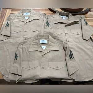 DSCP Valor Marine USMC Button Up Shirt Military Khaki Short Sleeve Sz 16.5 (3)